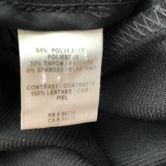 BCBG Leather Waistband Black Dress Trousers - Picture 7 of 9